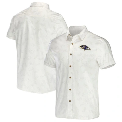 Nfl X Darius Rucker Collection By Fanatics White Baltimore Ravens Woven Button-up T-shirt