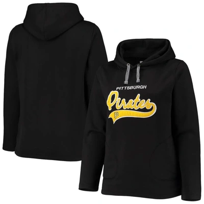 Soft As A Grape Black Pittsburgh Pirates Plus Size Side Split Pullover Hoodie