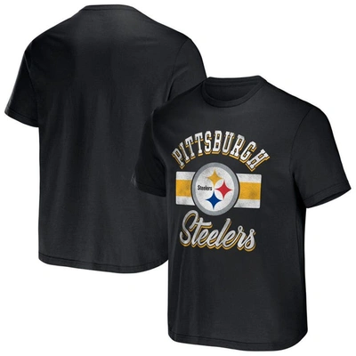 Nfl X Darius Rucker Collection By Fanatics Black Pittsburgh Steelers Stripe T-shirt