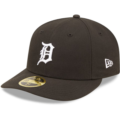 New Era Men's  Detroit Tigers Black, White Low Profile 59fifty Fitted Hat