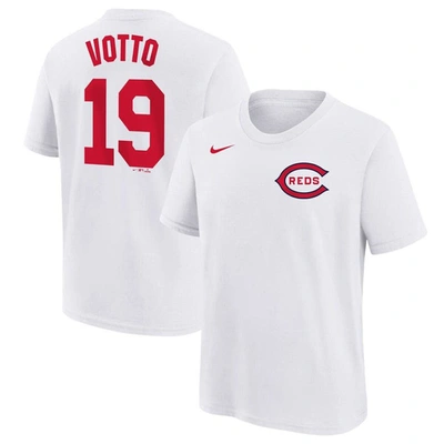 Nike Kids' Youth  Joey Votto White Cincinnati Reds 2022 Field Of Dreams Name & Number T-shirt