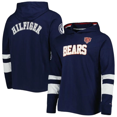 Tommy Hilfiger Navy/white Chicago Bears Alex Long Sleeve Hoodie T-shirt