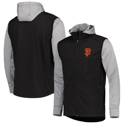 Dunbrooke Men's  Black, Heather Gray San Francisco Giants Alpha Full-zip Jacket In Black,heather Gray