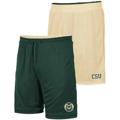 Colosseum Men's  Gold, Green Colorado State Rams Wiggum Reversible Shorts In Gold,green