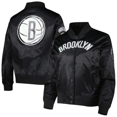 Pro Standard Black Brooklyn Nets Classics Satin Full-snap Jacket