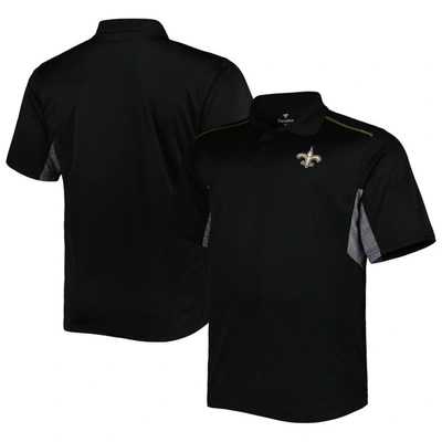 Profile Men's Black New Orleans Saints Big And Tall Team Color Polo Shirt