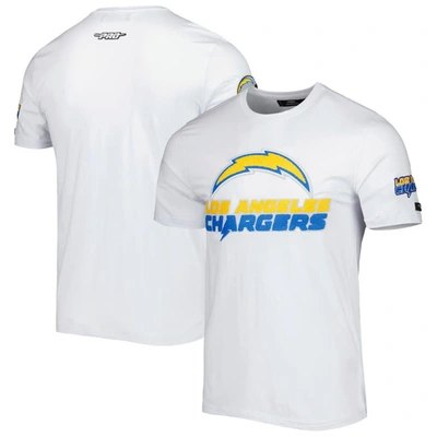 Pro Standard White Los Angeles Chargers Mash Up T-shirt
