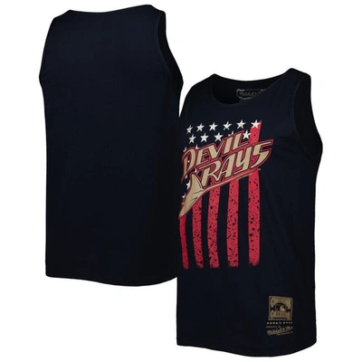 Mitchell & Ness Men's  Navy Tampa Bay Rays Cooperstown Collection Stars And Stripes Tank Top