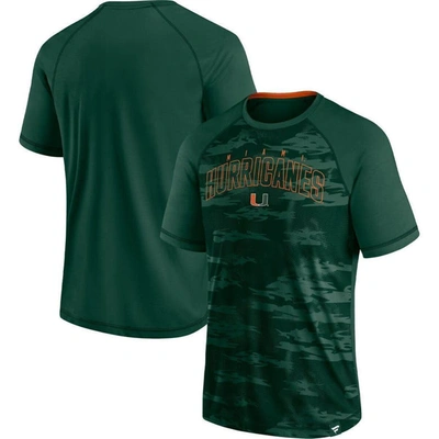 Fanatics Branded Green Miami Hurricanes Arch Outline Raglan T-shirt