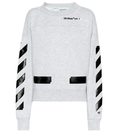 Off-white X Champion Printed Sweatshirt In Grey | ModeSens