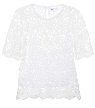 Velvet Kaylee Cotton Lace Top In White
