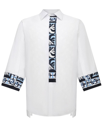 Dolce & Gabbana Maiolica Print Shirt In White