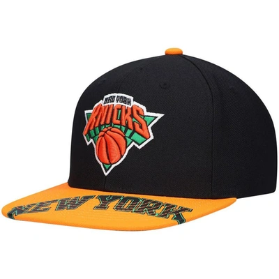 Mitchell & Ness Men's  X Lids Black, Orange New York Knicks Current Reload 3.0 Snapback Hat In Black,orange