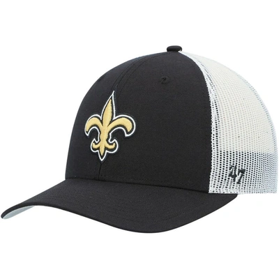 47 Kids' Youth ' Black/white New Orleans Saints Adjustable Trucker Hat