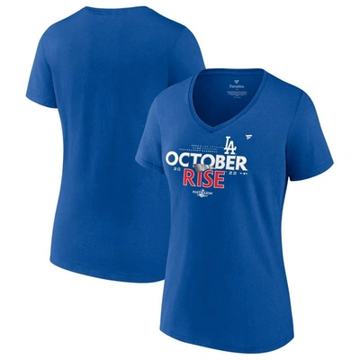 Fanatics Branded Royal Los Angeles Dodgers 2022 Postseason Locker Room V-neck T-shirt