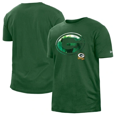 New Era Green Green Bay Packers 2022 Sideline Ink Dye T-shirt
