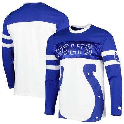 Starter Men's  Royal, White Indianapolis Colts Halftime Long Sleeve T-shirt In Royal,white