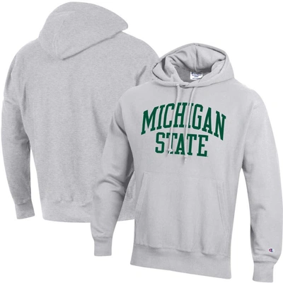 Champion Heathered Gray Michigan State Spartans Team Arch Reverse Weave Pullover Hoodie