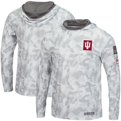 Colosseum Arctic Camo Indiana Hoosiers Oht Military Appreciation Long Sleeve Hoodie Top