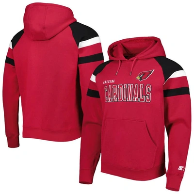 Starter Cardinal Arizona Cardinals Draft Fleece Raglan Pullover Hoodie