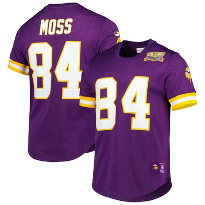 Mitchell & Ness Men's  Randy Moss Purple Minnesota Vikings Retired Player Name And Number Mesh Top