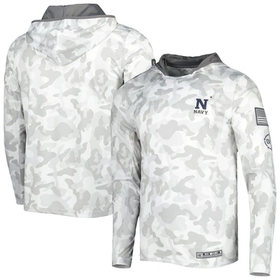 Colosseum Arctic Camo Navy Midshipmen Oht Military Appreciation Long Sleeve Hoodie Top