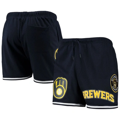 Pro Standard Navy Milwaukee Brewers Logo Mesh Shorts