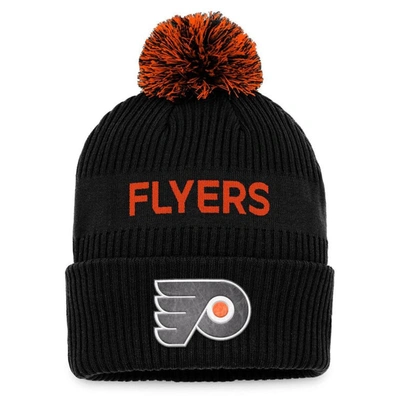Fanatics Branded Black/orange Philadelphia Flyers 2022 Nhl Draft Authentic Pro Cuffed Knit Hat With In Black,orange