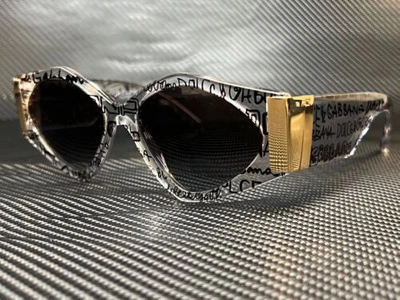 Pre-owned Dolce & Gabbana Dg4396 33148g Graffiti Irregular 55 Mm Women's Sunglasses