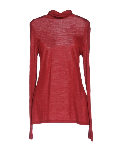 Anneclaire Basic Top In Brick Red