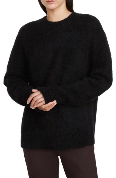 Vince Brushed Oversize Alpaca & Wool Blend Sweater In Black