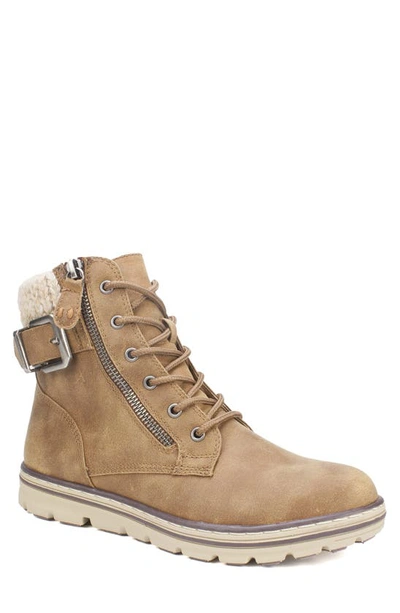 White Mountain Footwear Kelsie Lace-up Bootie In Tan/fabric