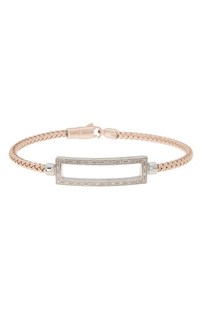 Meshmerise 18k Gold Plated Stainless Steel Diamond Bangle Bracelet In Rose Gold