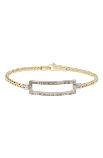 Meshmerise 18k Gold Plated Stainless Steel Diamond Bangle Bracelet In Yellow Gold
