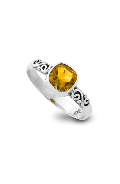 Samuel B. Sterling Silver Citrine Ring In Yellow