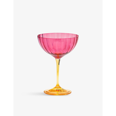 Anna + Nina Jazzy Rippled Champagne Glass 23cm In Multi-colour
