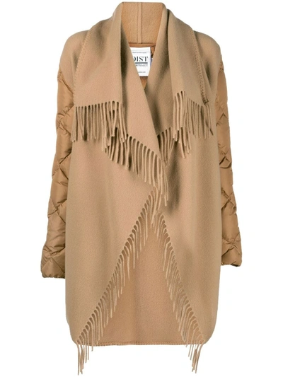 Moncler Women's Mixed-media Knit & Down Cape In Brown
