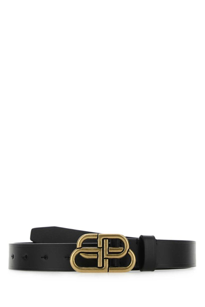 Balenciaga Bb Buckle Belt In Black