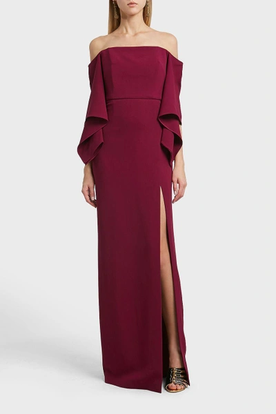 Roland Mouret Octon Off-the-shoulder Gown In Purple