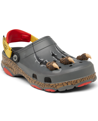Crocs Men's Jurassic World Classic All-terrain Clogs From Finish Line In Slate Grey/multi
