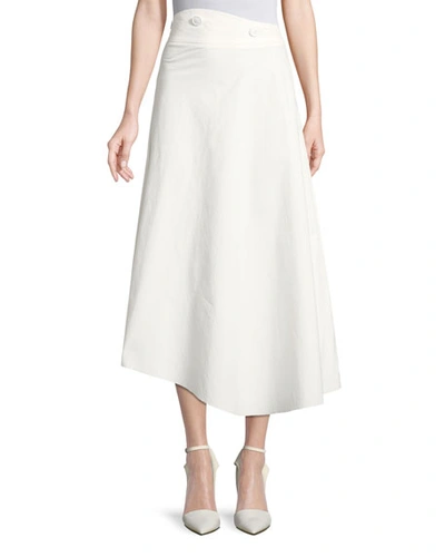 A.w.a.k.e. High-waist Cotton Poplin A-line Skirt In White