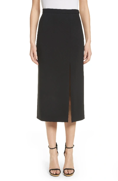 Michael Kors Wool Blend Pencil Skirt In Black