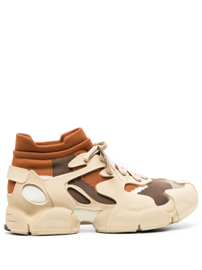 Camperlab Lace-up Sneakers In Beige Brown