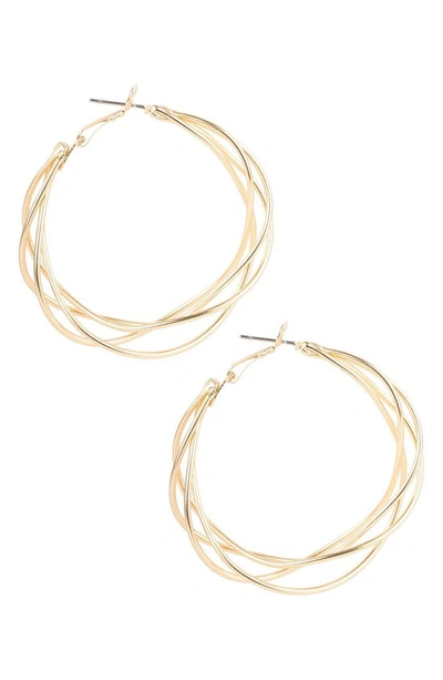 Saachi Multi Surface Intertwined Hoop Earrings In Gold
