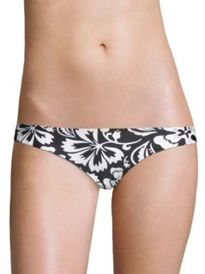 Mikoh Swimwear Zuma Floral-print Swim Bikini Bottoms In Luau Night