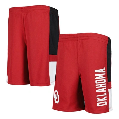 Outerstuff Kids' Youth Crimson Oklahoma Sooners Lateral Mesh Performance Shorts
