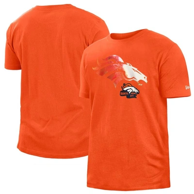 New Era Orange Denver Broncos 2022 Sideline Ink Dye T-shirt