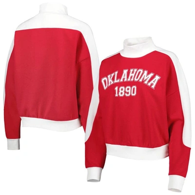 Gameday Couture Crimson Oklahoma Sooners Make It A Mock Sporty Pullover Sweatshirt