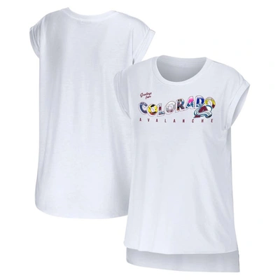 Wear By Erin Andrews White Colorado Avalanche Greetings From Muscle T-shirt
