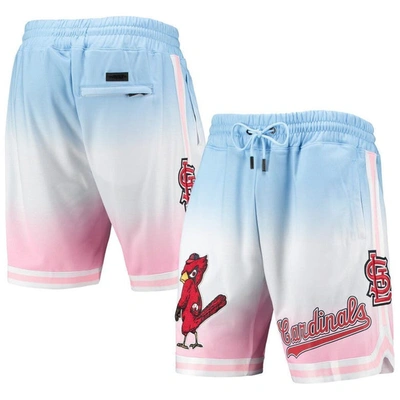 Pro Standard Blue/pink St. Louis Cardinals Team Logo Pro Ombre Shorts